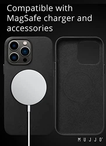 Mujjo Full Odinis dėklas with MagSafe for iPhone 14 Pro Max - Juodas