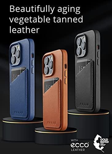 „Mujjo“ odinis piniginės dėklas, skirtas „iPhone 14 Pro“ – rudas