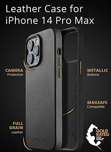 Mujjo Full Odinis dėklas with MagSafe for iPhone 14 Pro Max - Juodas