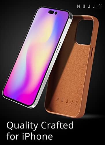 „Mujjo“ odinis piniginės dėklas, skirtas „iPhone 14 Pro“ – rudas
