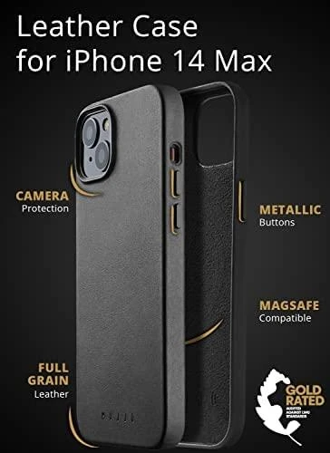 Troubadour Goods Mujjo Full Odinis dėklas - etui skórzane do iPhone 14 Plus/15 Plus kompatybilne su MagSafe (juodas)