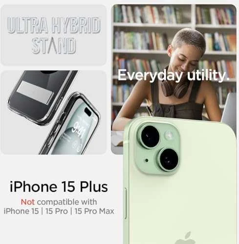 Spigen Ultra Hybrid S (MagFit) dėklas skirtas Apple iPhone 15 Plus, spalva - Juoda