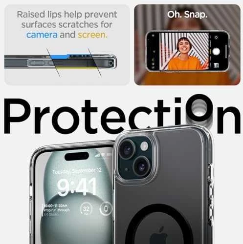 Spigen Ultra Hybrid S (MagFit) dėklas skirtas Apple iPhone 15 Plus, spalva - Juoda