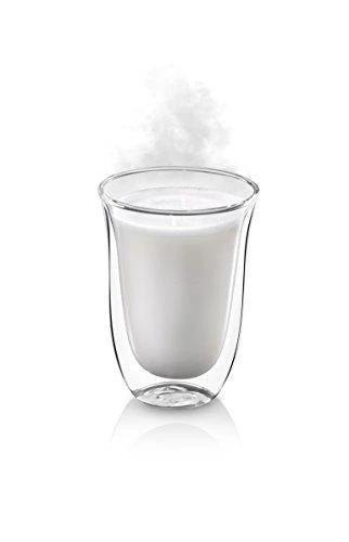 Delonghi kavos stiklinių rinkinys, 2 stiklinės, latte, 220 ml, 2 vnt., atsparios vandeniui, permatomos