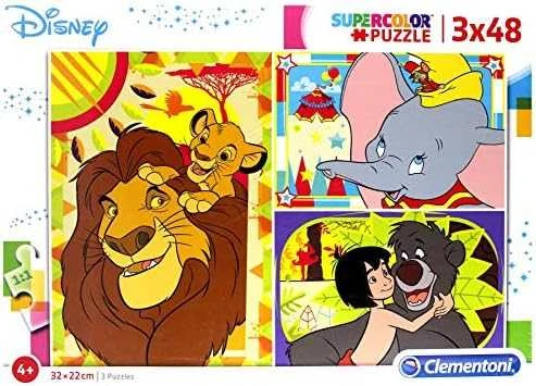 Clementoni Dėlionė 3x48 vnt. - Disney personažai