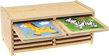 Dėlionė Viga Toys Mediniai galvosūkiai 12 lentų 4 galvosūkiai „Viga“ žaislų stende