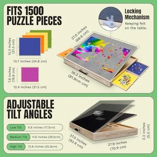 Puzzle Ready - Kallistettava palapelilauta, 1500 palalle