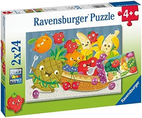 Ravensburger Dėlionė 2x24 vnt. - Švieži vaisiai ir daržovės