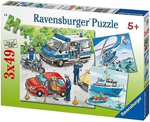 Ravensburger Dėlionė 3x49 vnt. - Policija