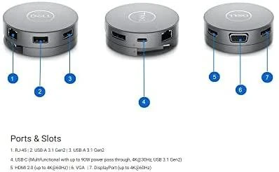 Dell DA310 7-in-1 USB-C Jungčių stotelė, Sidabrinis