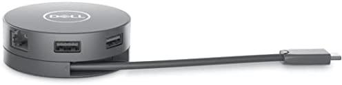 DELL 6 viename USB-C daugiaprievadis adapteris – DA305, laidinis, USB 3.2 Gen 2 (3.1 Gen 2) Type-C, 10, 100, 1000 Mbit/s, sidabrinis, 3840 x 2160 pikselių, Dell