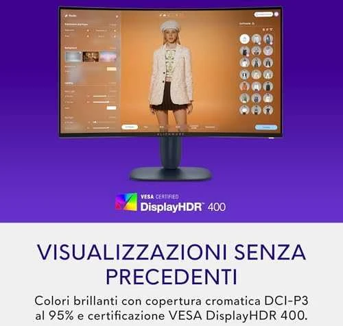 Žaidimų monitorius Dell Alienware Gaming AW3225DM /Išlenktas/VA 2560x1440/ 16:9 /180 Hz/ 1 ms/ 400cd/m2 /AMD FreeSyncTM/VESA AdaptiveSync/Juodas