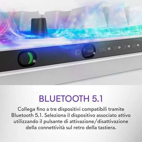Dell Alienware Tri-Mode Belaidė klaviatūra žaidimams - AW920K - US (QWERTY) - Lunar Light