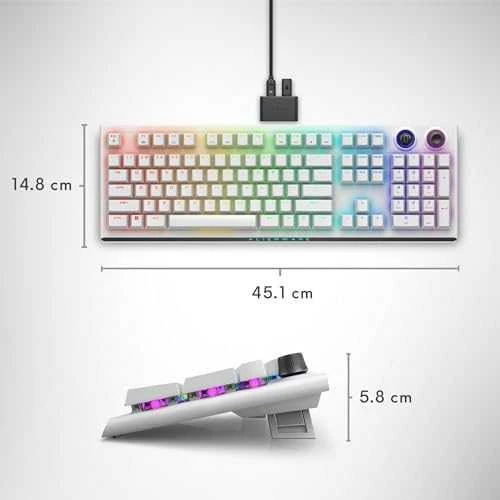 Dell Alienware Tri-Mode Belaidė klaviatūra žaidimams - AW920K - US (QWERTY) - Lunar Light