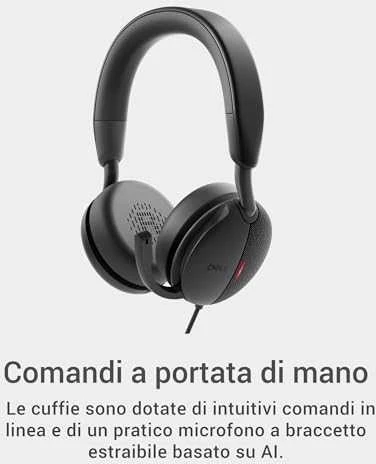 Dell | Pro su laidu Ant ausų uždedamos Ausinės | WH5024 | Su mikrofonu | USB Type-A | ANC | Juodas