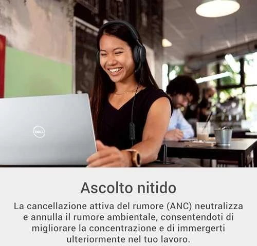 Dell | Pro su laidu Ant ausų uždedamos Ausinės | WH5024 | Su mikrofonu | USB Type-A | ANC | Juodas