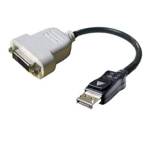 DisplayPort į DVI adapteris su juodu laidu