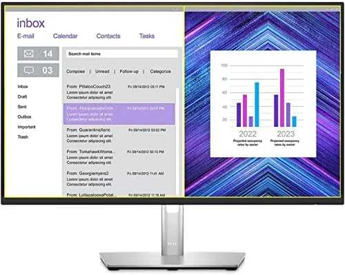 Monitorius Dell LCD P2423D/ 23.8" / IPS / 2560x1440/ 16:9 / 60Hz / 5 ms reakcijos laikas / 300 cd/m² / Reguliuojamas aukštis ir pasvirimas/ Matinis / 210-BDEG