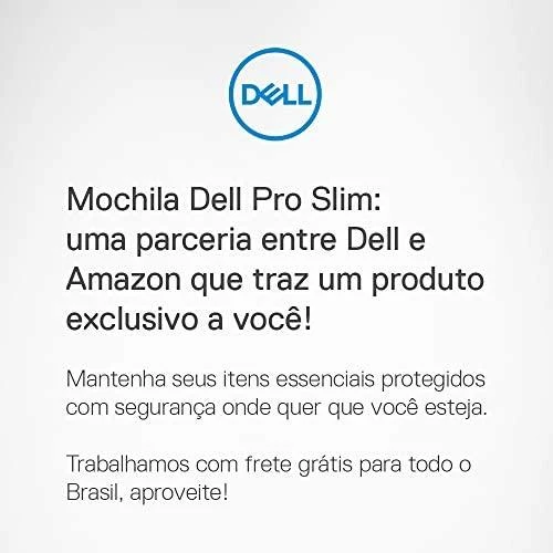 „Dell Pro Slim“ kuprinė, 15 colių, PO1520PS, tinka daugumai 15 colių nešiojamųjų kompiuterių.