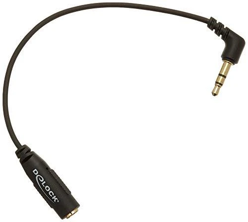 Delock kabelio lizdo kištukas 3,5 mm 3 kontaktų kampu > lizdo lizdas 2,5 mm 3 kontaktas