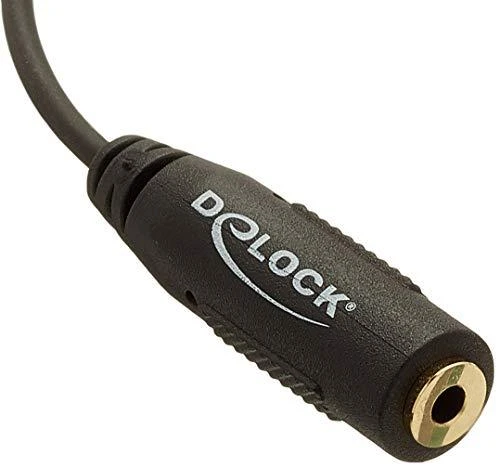 Delock kabelio lizdo kištukas 3,5 mm 3 kontaktų kampu > lizdo lizdas 2,5 mm 3 kontaktas