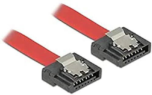 DELOCK Cable SATA FLEXI 6 Gb/s 30cm raudono metalo