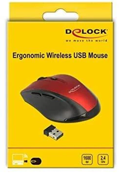 Delock pelė ergonomiška optinė 5 mygtukai 2,4 GHz belaidis ryšys