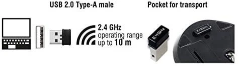 Delock pelė ergonomiška optinė 5 mygtukai 2,4 GHz belaidis ryšys
