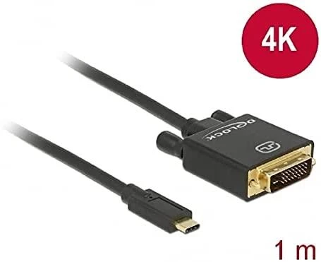 Delock Cable USB Type-C™ kištukas > DVI 24+1 kištukas DP-Alt režimas 4K 30 Hz 1 m sch