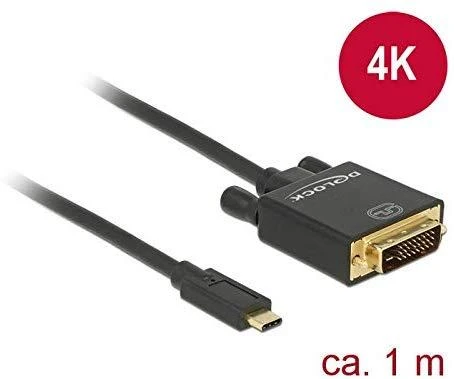 Delock Cable USB Type-C™ kištukas > DVI 24+1 kištukas DP-Alt režimas 4K 30 Hz 1 m sch