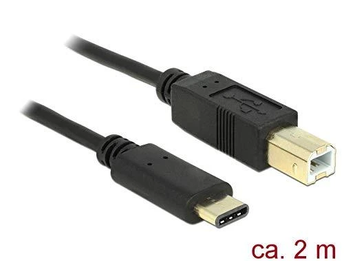 DELOCK Cable Cable USB Type-C 2.0 vyriškas > USB 2.0 Type-B male 2.0 m juodas