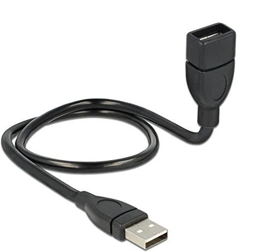 Kabelis DELOCK USB 2.0, 0,5 m, juodas / 83499