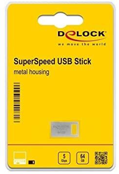 DELOCK USB 3.2 Gen 1 Memory Stick 64GB – metalinis korpusas