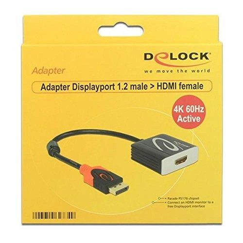 DLC DeLOCK 62734 vaizdo kabelio adapteris 0,2 m DisplayPort HDMI A tipo (standartinis) Juoda