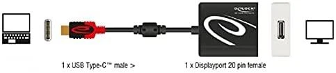 Adapteris USB Delock USB-C - DisplayPort Juodas (63312)