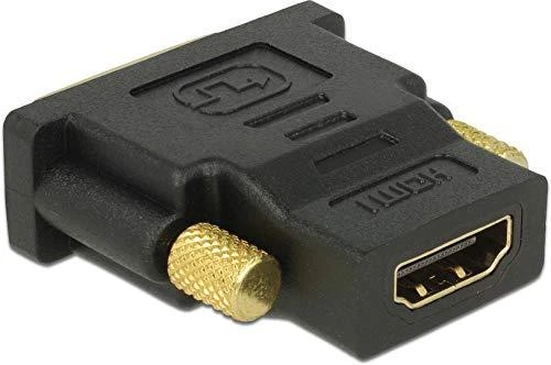 DeLOCK adapteris iš DVI į HDMI, DVI 24 + 1 kontaktas, HDMI 19 pin, auksu padengtos jungtys, juodas / 65466