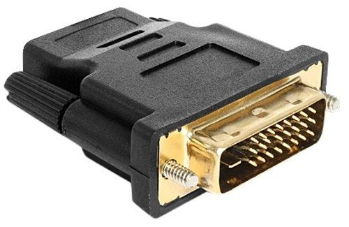 DeLOCK adapteris iš DVI į HDMI, DVI 24 + 1 kontaktas, HDMI 19 pin, auksu padengtos jungtys, juodas / 65466
