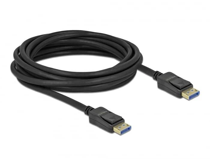 Juodas DisplayPort laidas su užrakinimo mechanizmu