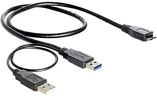 DELOCK kabelis USB 3.0 Y 1x USB 3.0 micro-B St+ USB 2.0-A St 20cm