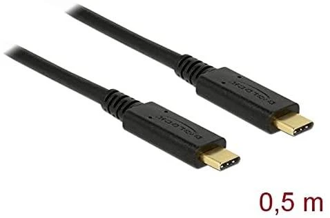 USB kabelis Delock USB-C – USB-C 0,5 m juodas (83042)