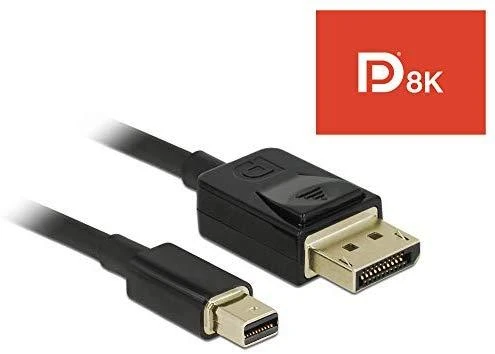 DELOCK Mini DisplayPort į DisplayPort kabelis 8K 60Hz 2m DP 8K sertifikuotas