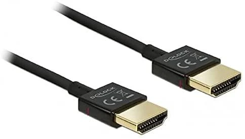 DELOCK kabelis didelės spartos HDMI su eternetu – HDMI-A kištukas > HDMI-A vyriškas 3D 4K 0,25 m plonas aukštos kokybės