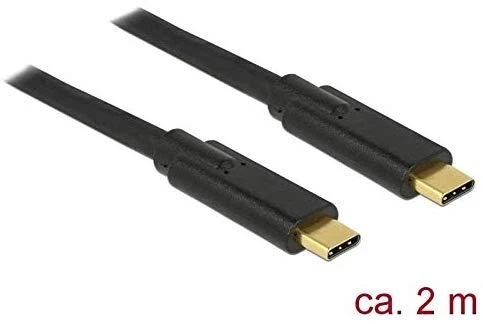 Delock Atrakinimo kabelis USB 3.1 Gen 1 USB Type-C™ kištukas > USB Type-C™ kištukas E žymeklis 2 m juodas
