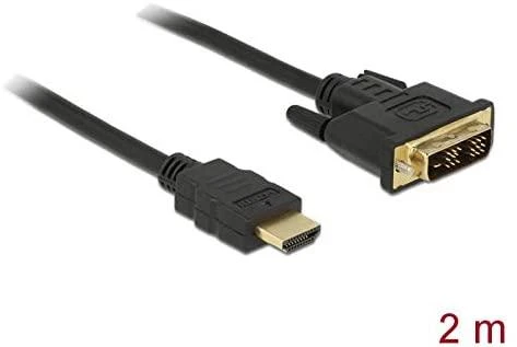 DELOCK Cable DVI 18+1 male > HDMI-A male 2 m juodas
