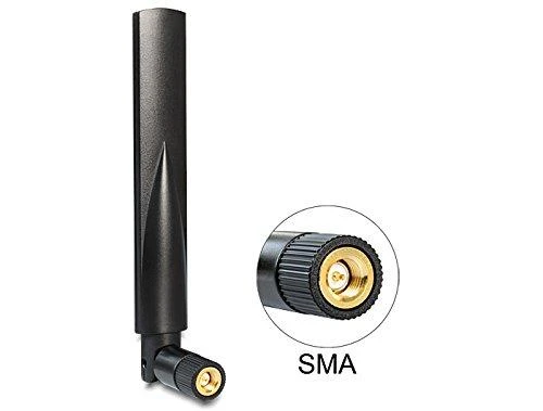 Delock GSM / UMTS antenos SMA kištukas 1.0 - 3.5 dBi omnidir.l su pakreipimu. juodas