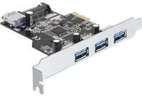 DELOCK PCIe USB 3.0 3x išorinis 1x vidinis LP SATA Power VIA