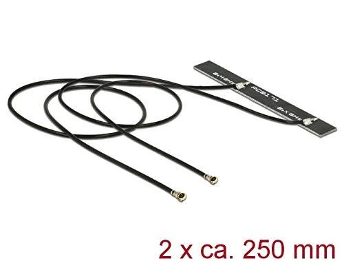 Delock WLAN dviguba antena 2 x MHF IV / HSC MXHP32 suderinama