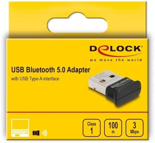Delock USB Bluetooth 5.0 Adapteris Klasse 1 im Micro Design –