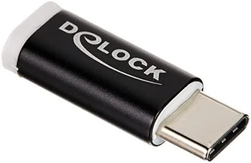 DELOCK USB 2.0 Micro-B adapteris (priegloba) > USB Type-C 2.0 vyriškas (įrenginys) juodas