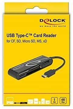 Atminties kortelė DELOCK USB 2.0 kortelių skaitytuvas USB Type-C, 5 lizdai